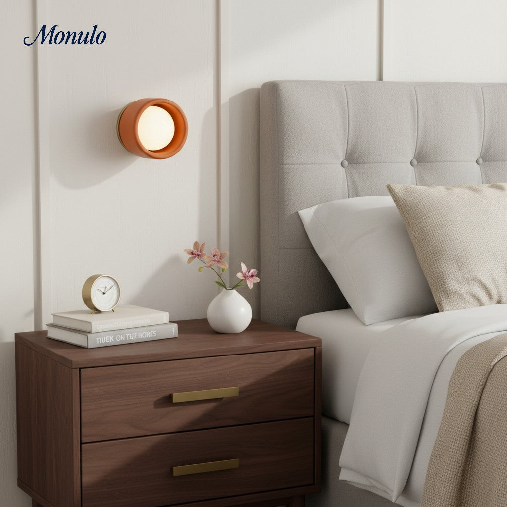 Cerova Porcelain Wall Sconce - Minimal Round Flush Mount Ceramic Light