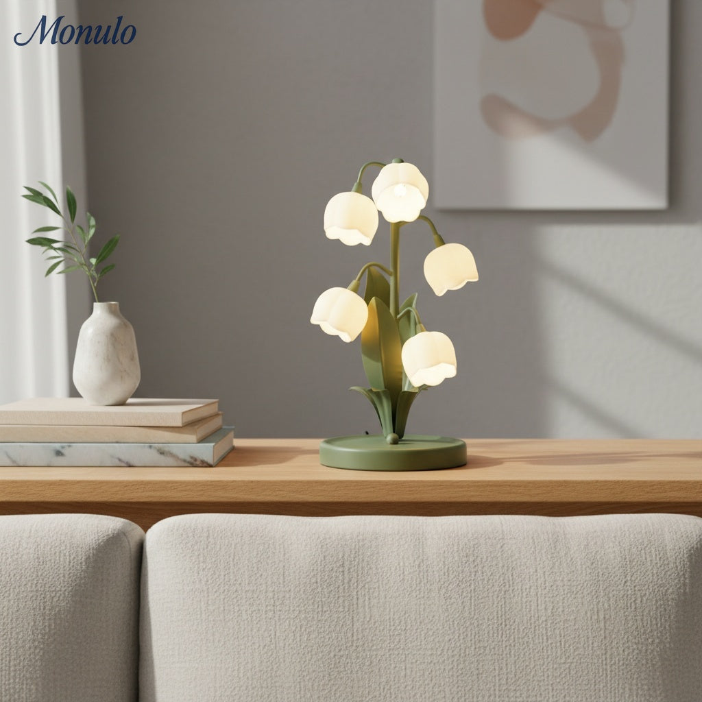 Verdoma Bell Orchid Elegant Table Lamp with Artistic Shade for Bedroom