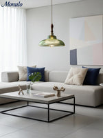 Load image into Gallery viewer, Verdoma Mid Century Modern Textured Glass Hanging Lamp - Vintage Style for Dining Room