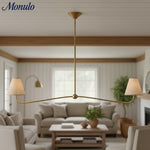 Bild in Gallery-Viewer laden, Fibura Linear Stoff Kronleuchter - Moderner Simone Linear 2-flammiger Messing Kronleuchter