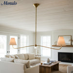 Bild in Gallery-Viewer laden, Fibura Linear Stoff Kronleuchter - Moderner Simone Linear 2-flammiger Messing Kronleuchter