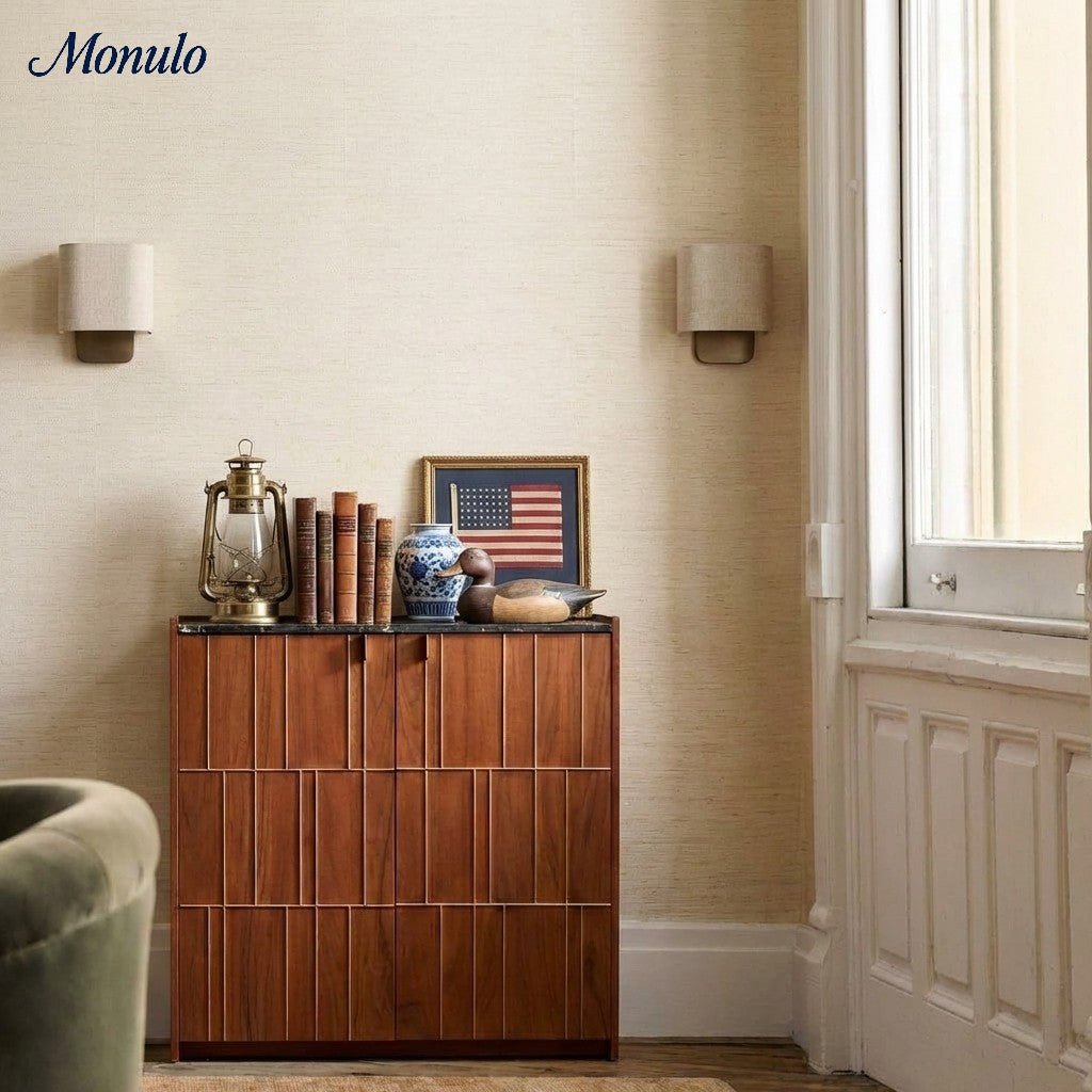 Nolvara Aleena Soft Fabric Luxe Metal Fabric Wall Sconce for Bedroom Reading Light