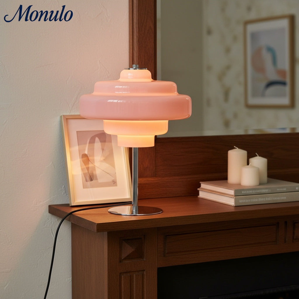 Koloro Glass Table Lamp – Modern Tiered Lamp for Living or Work Spaces