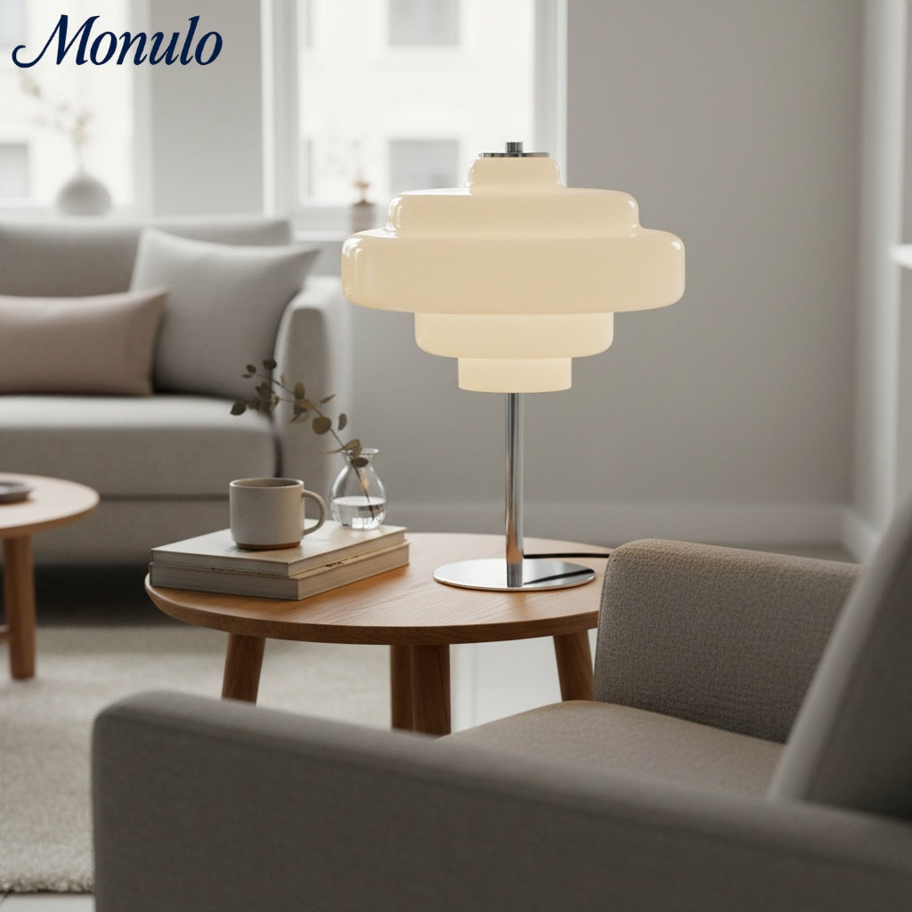 Koloro Glass Table Lamp – Modern Tiered Lamp for Living or Work Spaces