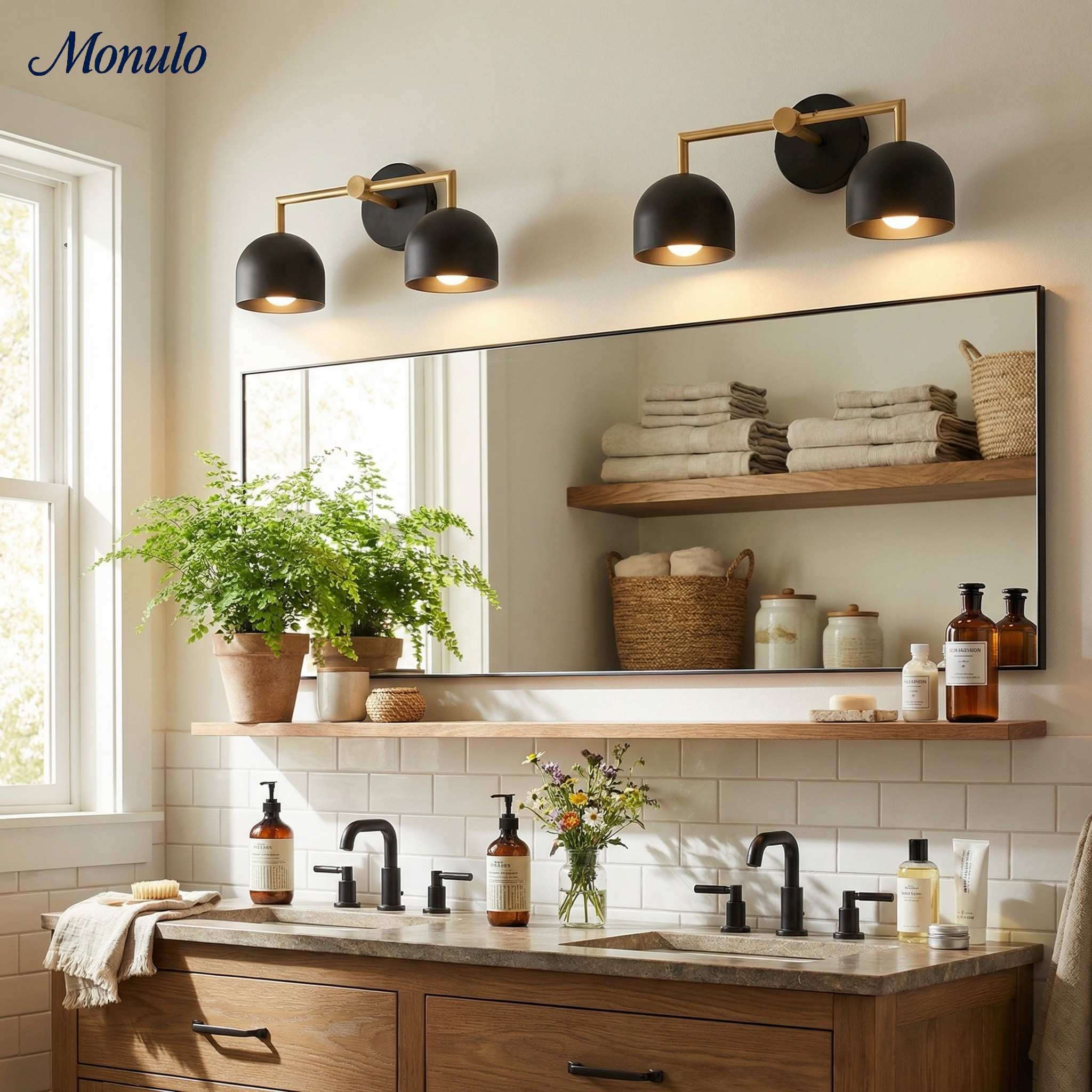 Bauernhaus-Wandlampe für das Waschbecken – Rustikale, bunte Badezimmer-Waschtischleuchte