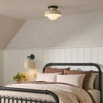 Bild in Gallery-Viewer laden, Hanton Aufputz-Deckenleuchte – Modernes minimalistisches Leuchtmittel mit Milchglas- und Metallschirm