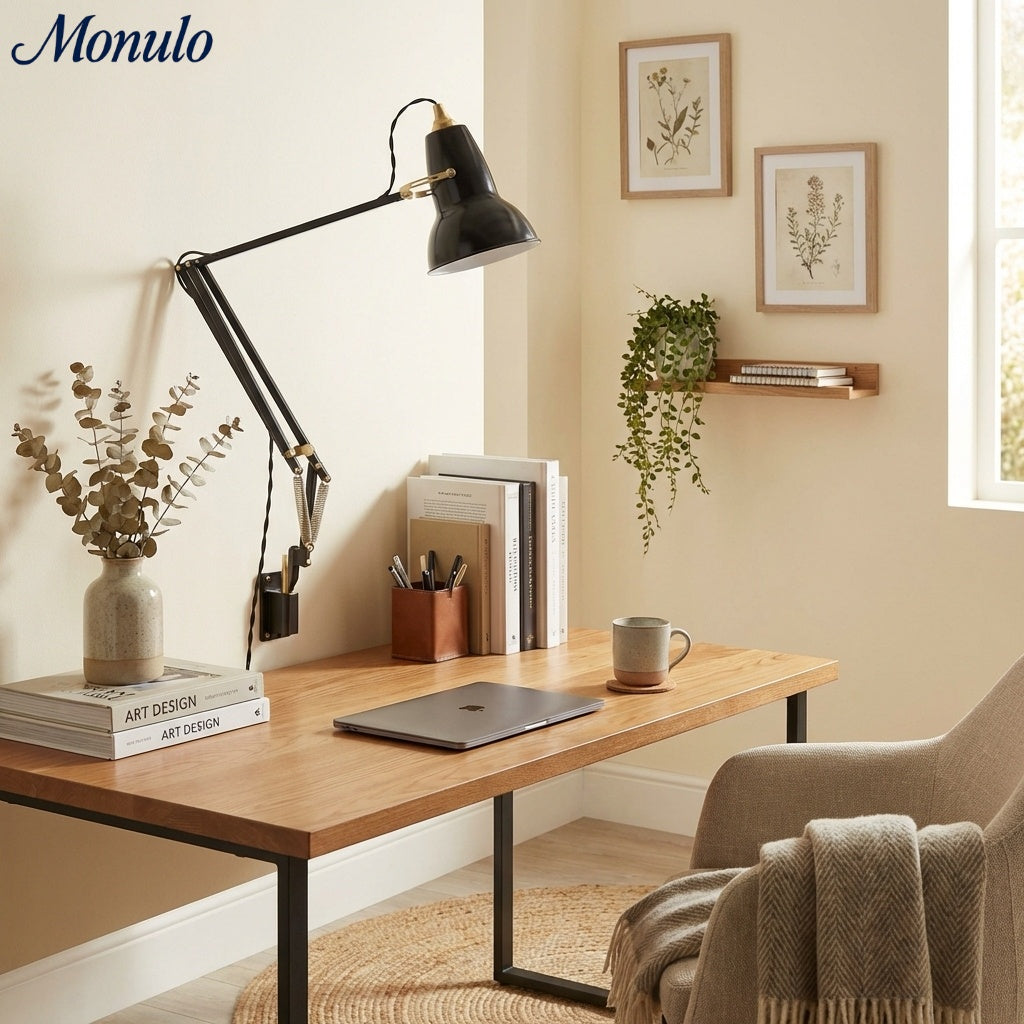 Modryx Schlanke Verstellbare Wandlampe mit Arm – Akzentbeleuchtung für Büro und Lesen