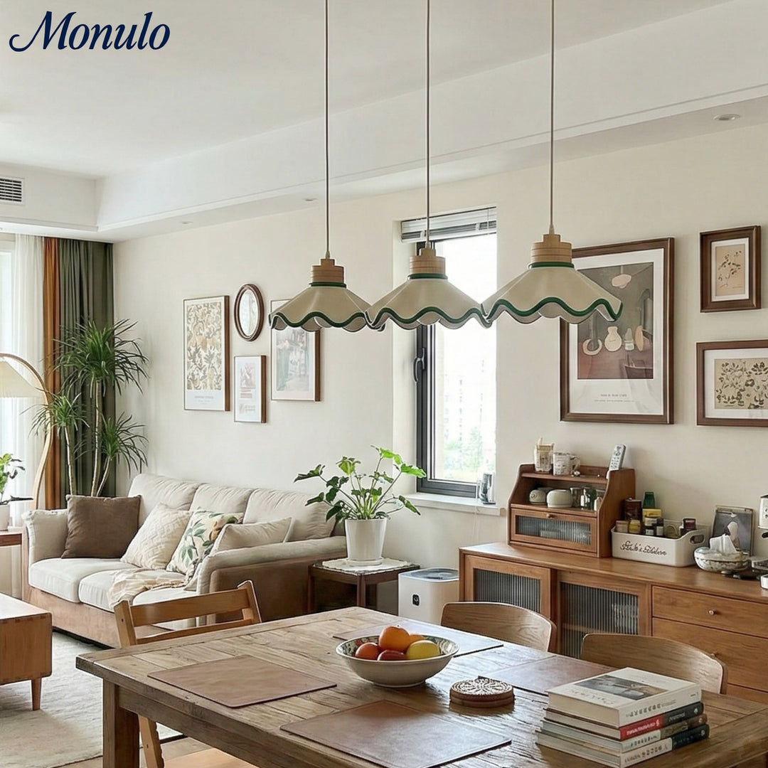 Suspension en résine en forme d'onde Resinova - Résine métallique moderne pour salles à manger et cuisines