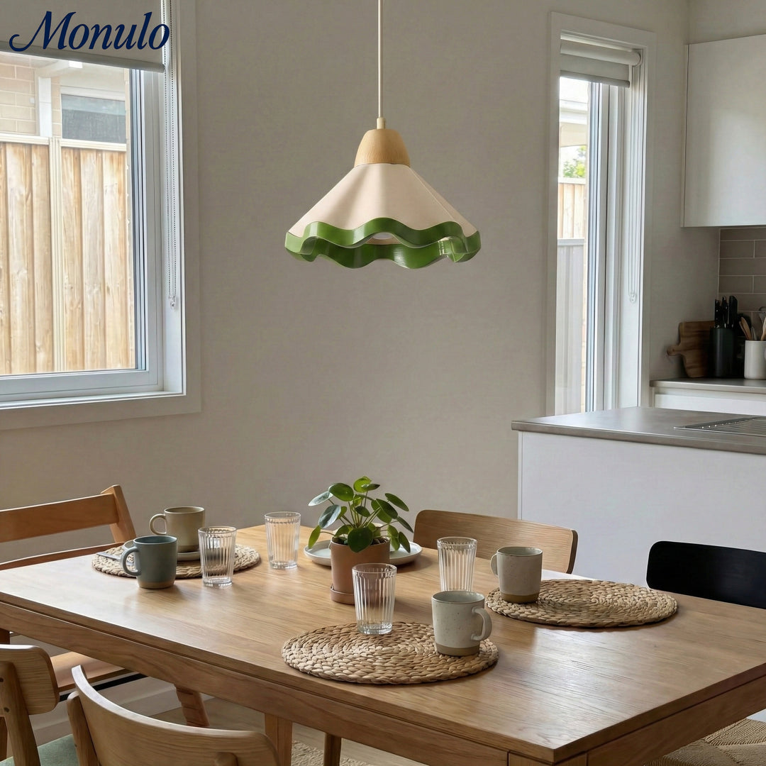 Suspension en résine en forme d'onde Resinova - Résine métallique moderne pour salles à manger et cuisines