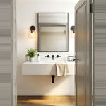 Charger l'image dans la visionneuse de galerie, Applique murale minimaliste Hanton – Applique en verre lait vintage avec accent en métal