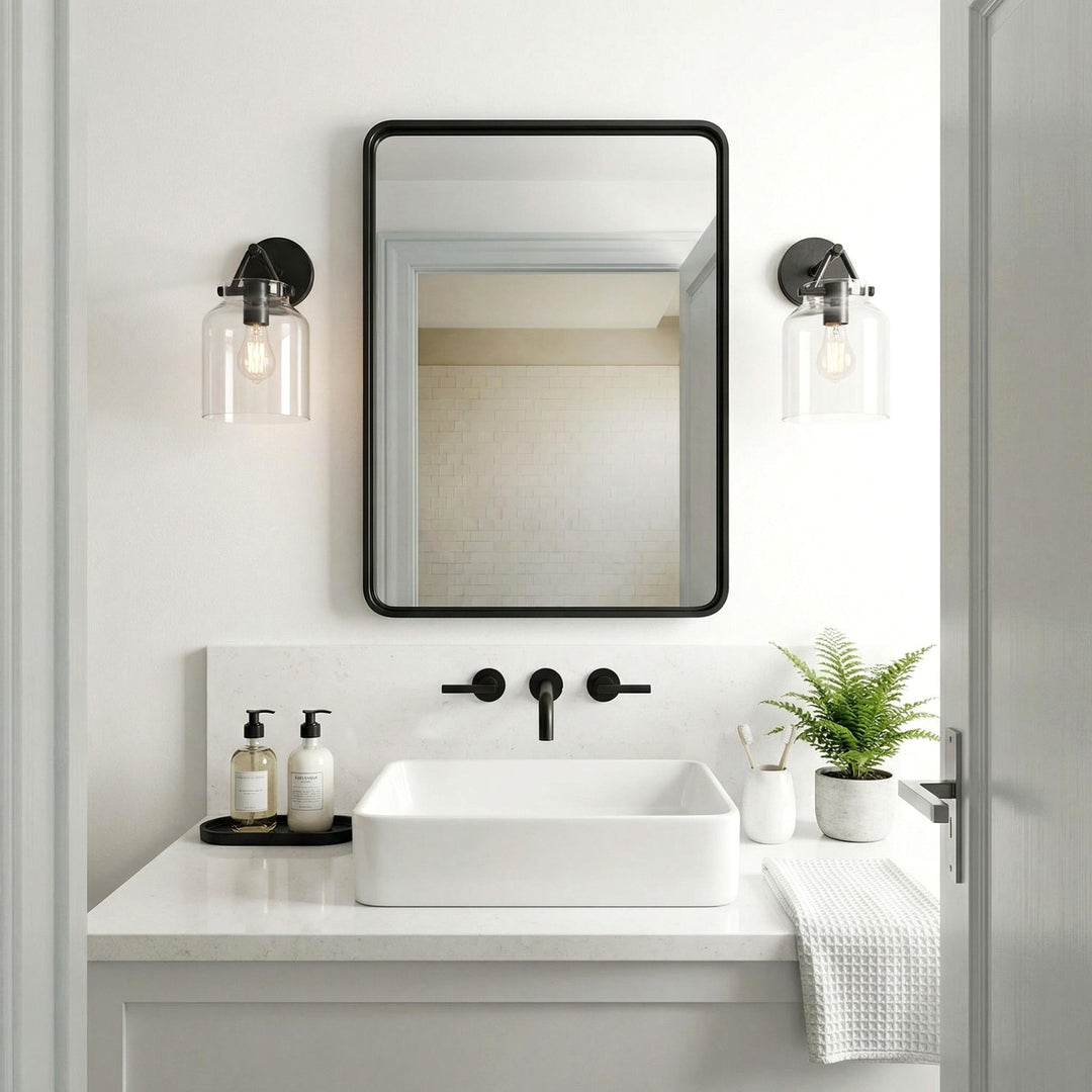 Applique murale minimaliste Hanton – Applique en verre lait vintage avec accent en métal