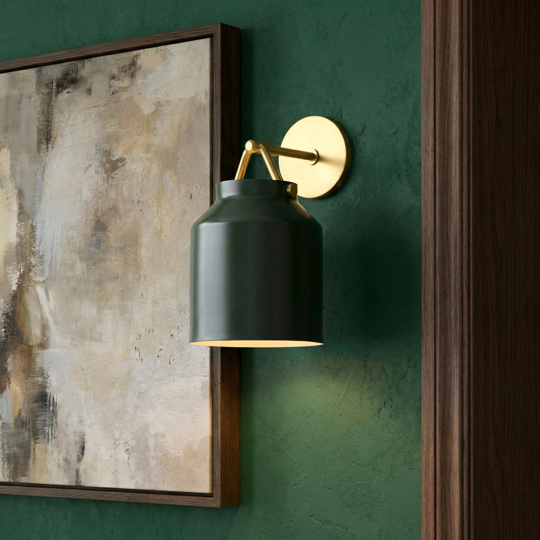 Applique murale minimaliste Hanton – Applique en verre lait vintage avec accent en métal