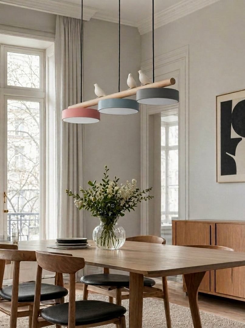 Suspension Sienna Bird - Design bois pour îlots de cuisine scandinaves