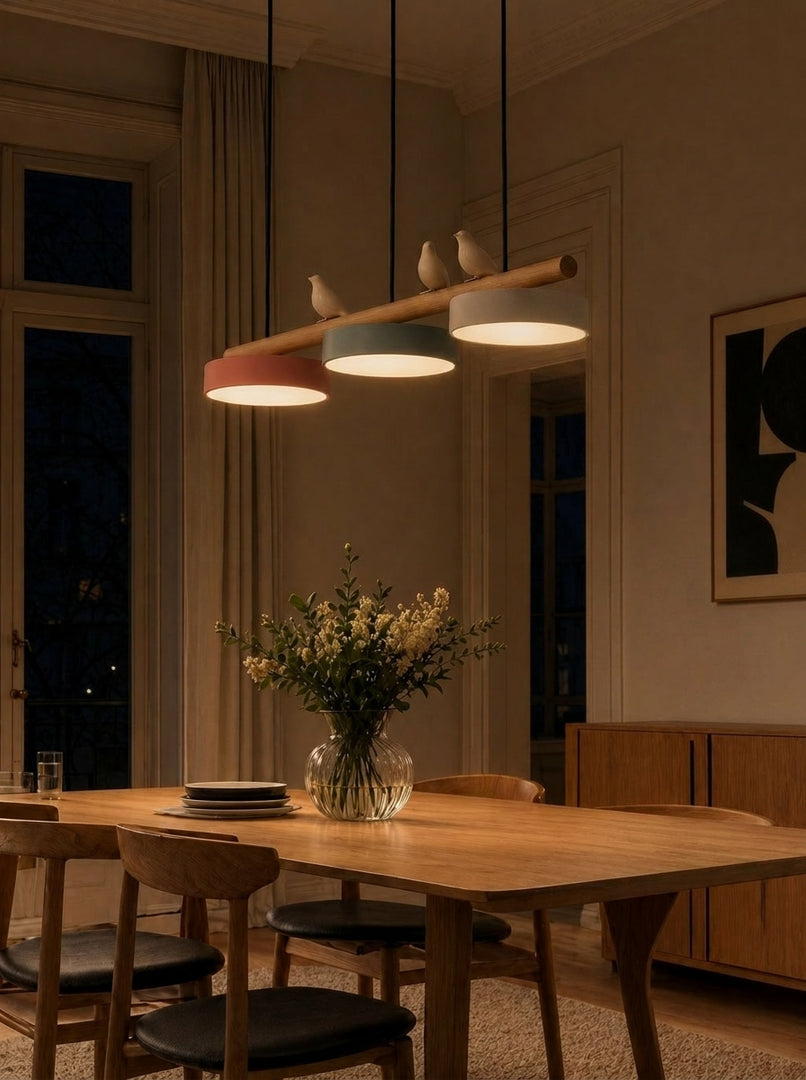 Suspension Sienna Bird - Design bois pour îlots de cuisine scandinaves