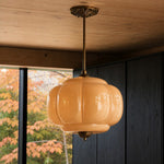 Load image into Gallery viewer, Eloise Scallop Vintage Milk Glass Semi-Flush Mount Pendant Light
