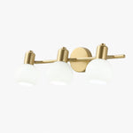 Load image into Gallery viewer, Gold iron three-light wall sconce with glass shades