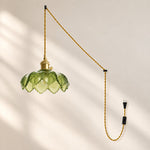 Charger l'image dans la visionneuse de galerie, Fluted Flower Glass Plug-In Swag Pendant