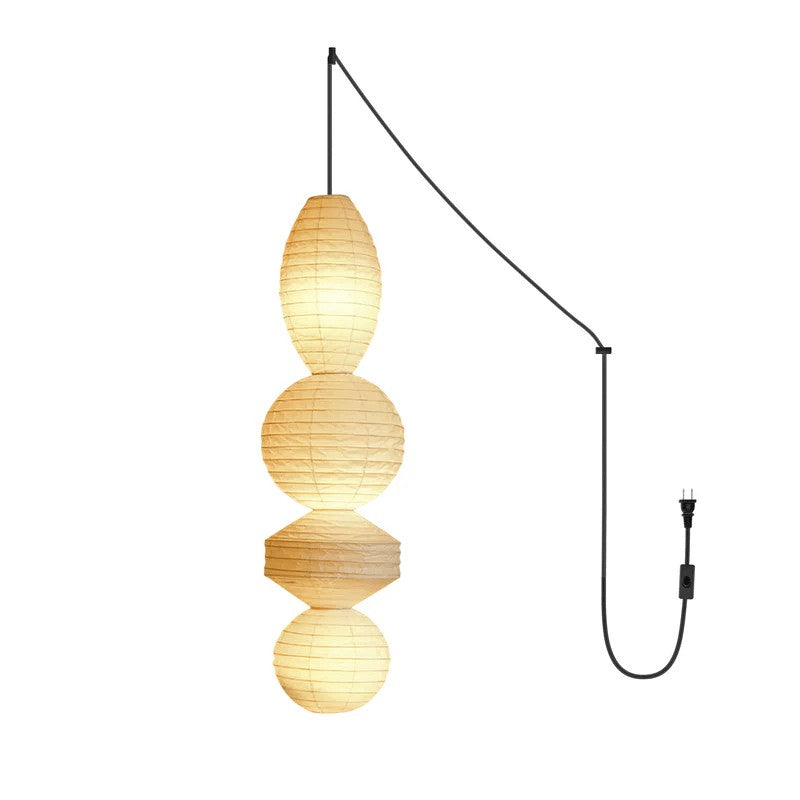Stacked Ribbed Paper Swag Pendant Light