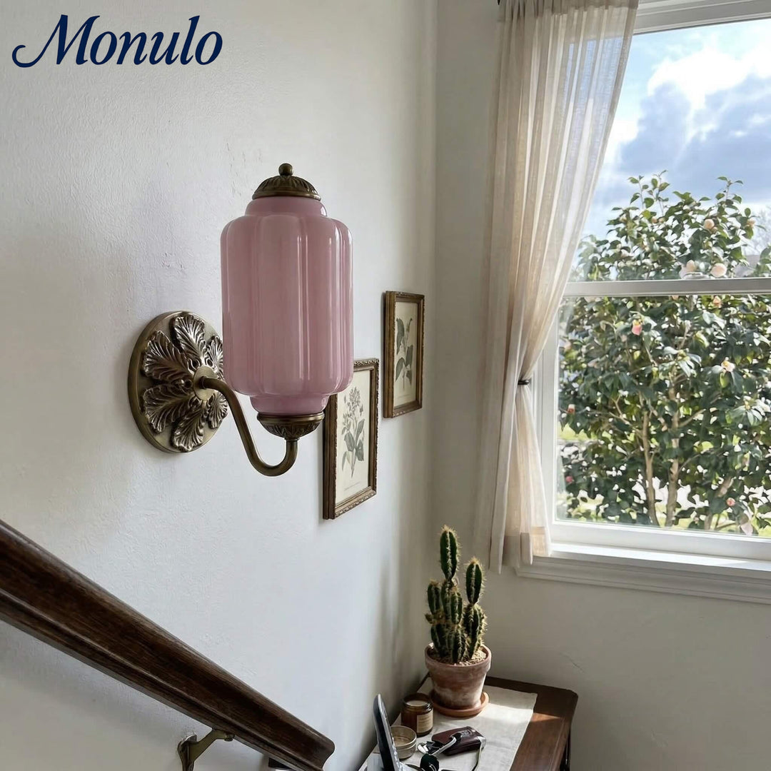 Applique murale vintage en verre laiteux festonné Eloise - Éclairage d'appoint moderne pour salle de bain et chambre