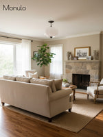 Load image into Gallery viewer, Vintage Milk Glass Semi Flush Mount Eloise Pendant Light
