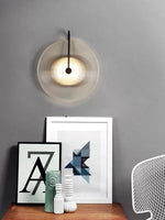 Bild in der Galerieansicht laden, Moderne Glas-Wandleuchte – Gerippte Glasleuchte mit Scheiben-Wandhalterung
