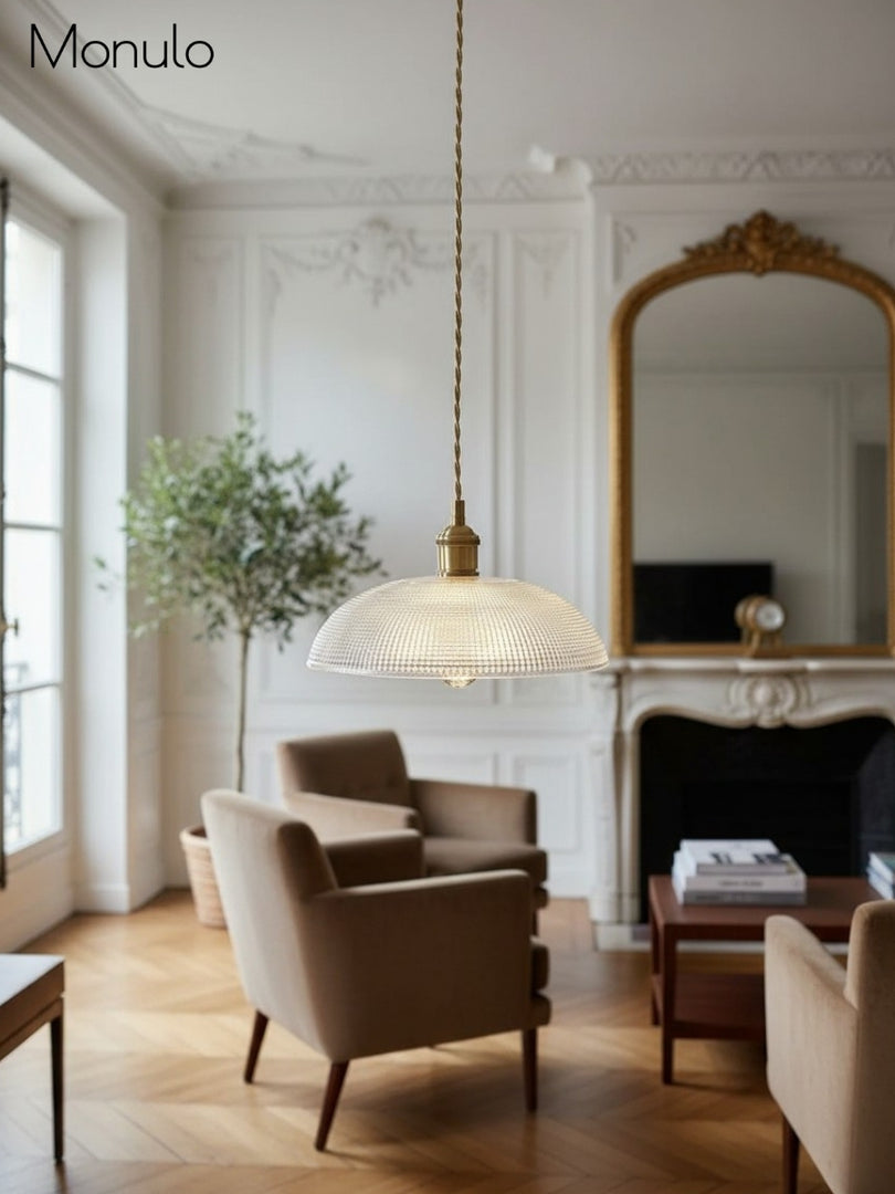 Modern Ribbed Pendant Light - Sleek Spiral Design