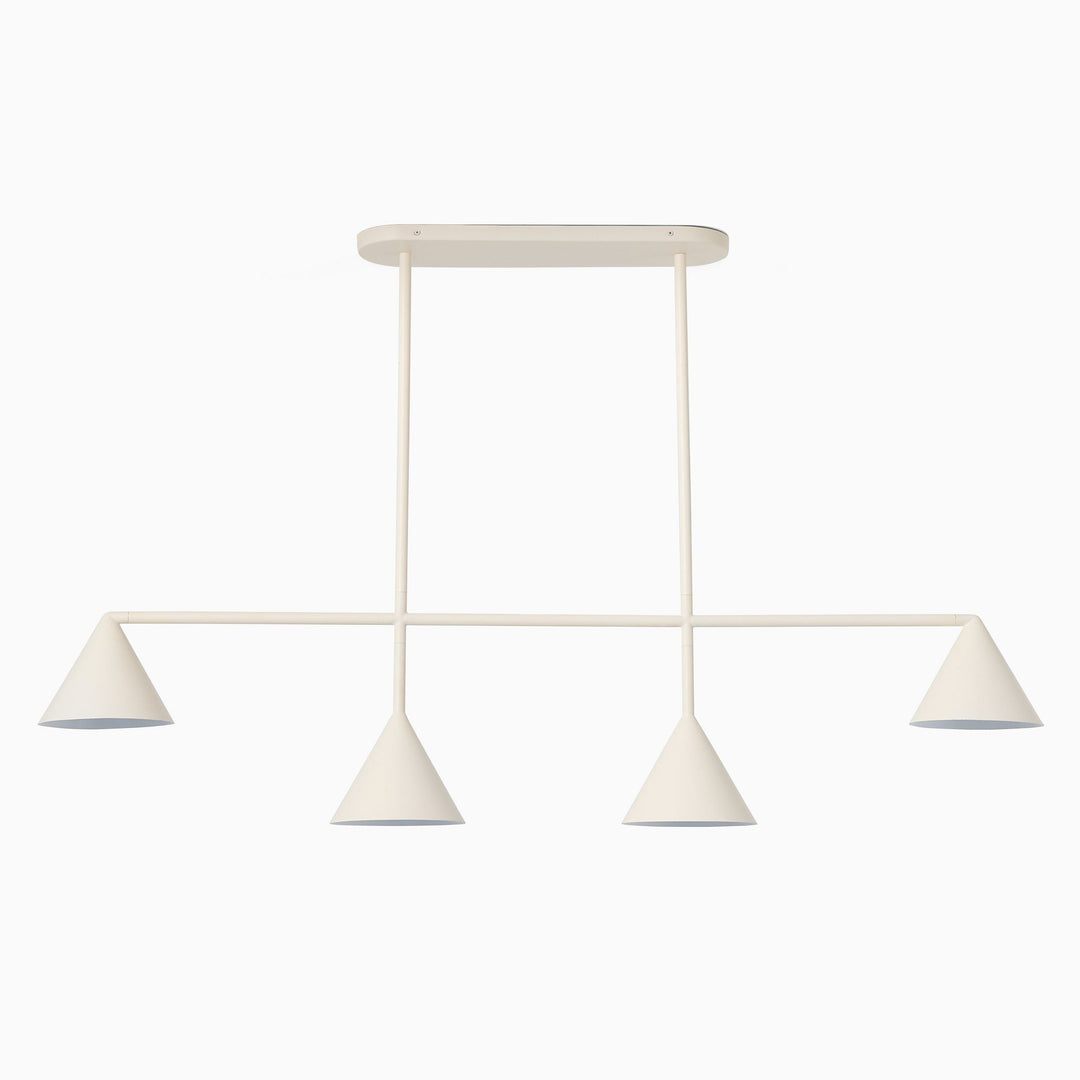 Lámpara de araña de metal con pantalla cónica Brivana: lámpara de comedor minimalista lineal