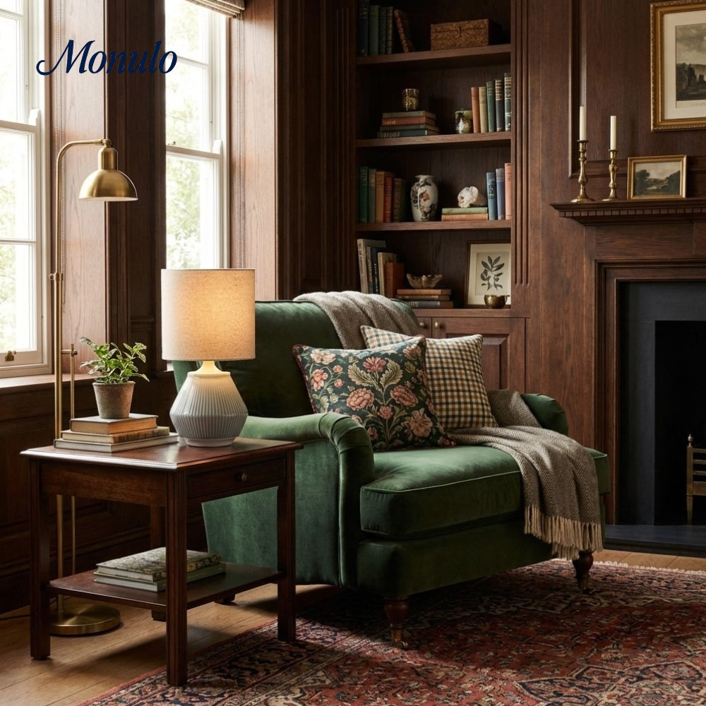 Ceruna Mehrgrößen Keramik-Tischlampe mit Wellenmuster – Gemischte Materialien mit Leinen-Schirm für Wohnzimmer