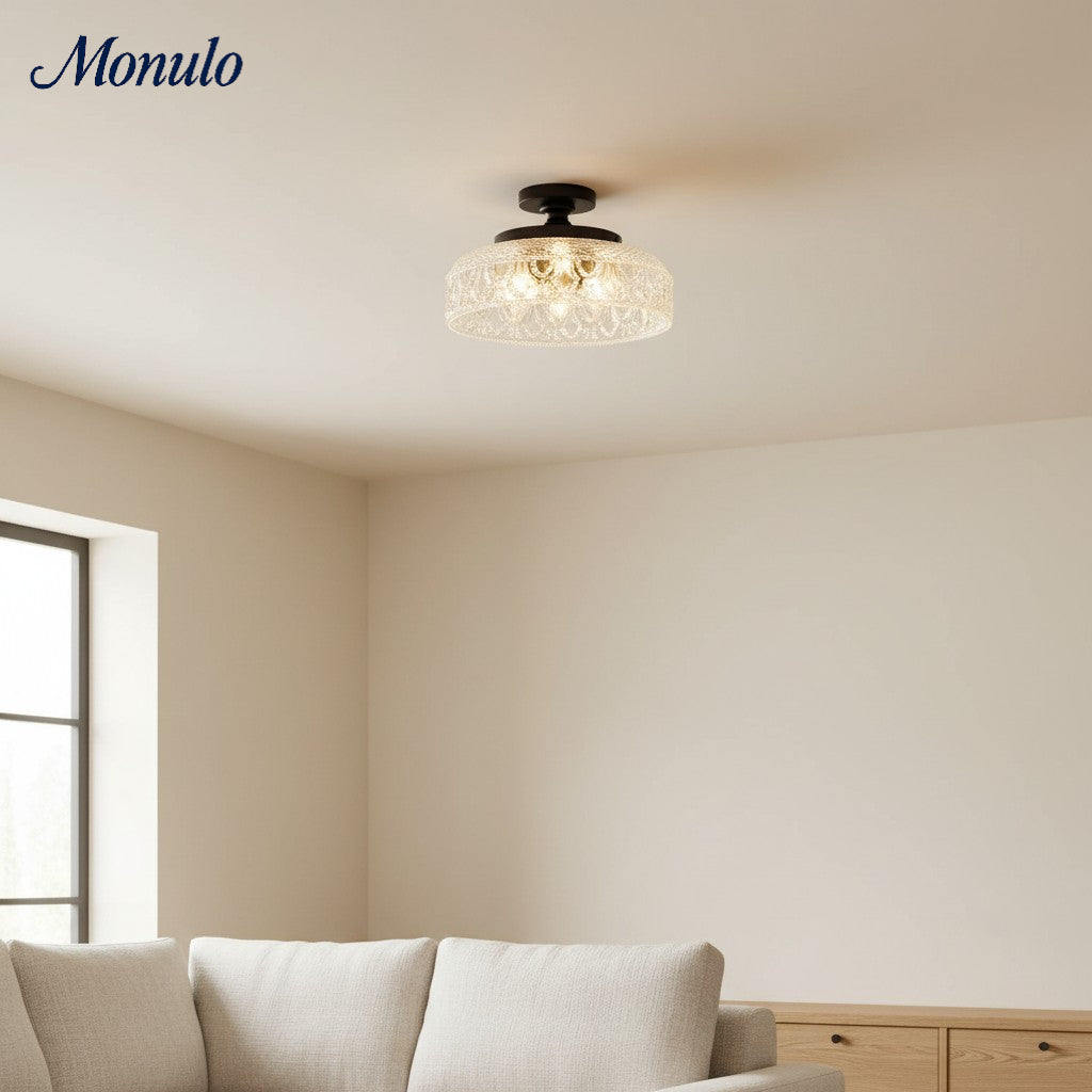 Verdoma Modern Glass Pendant - Minimalist Arc Pendant Light for Kitchen Islands and Dining Areas