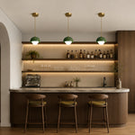 Cargar imagen en el visor de la Galería, Natural Green Jade Dome Pendant Light