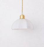 Load image into Gallery viewer, Milk glass pendant light shown unlit