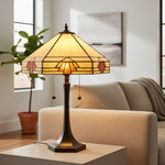 Load image into Gallery viewer, TF Nevada Geometric Stained Glass Table Light – Table Lamp for Living Rooms and Bedrooms