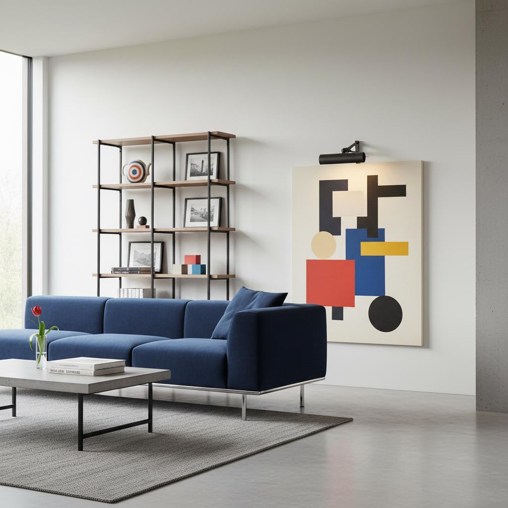 Libris Zylinder Bilderleuchte - Metallschirm Wandleuchte für Wohnzimmer oder Schlafzimmer