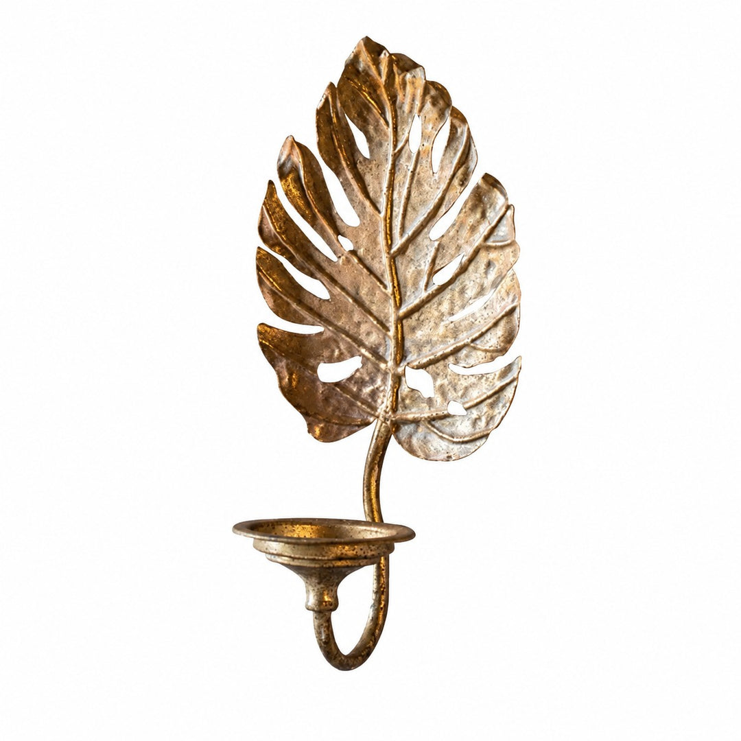 Vintage Leaf Wall Candle Sconce