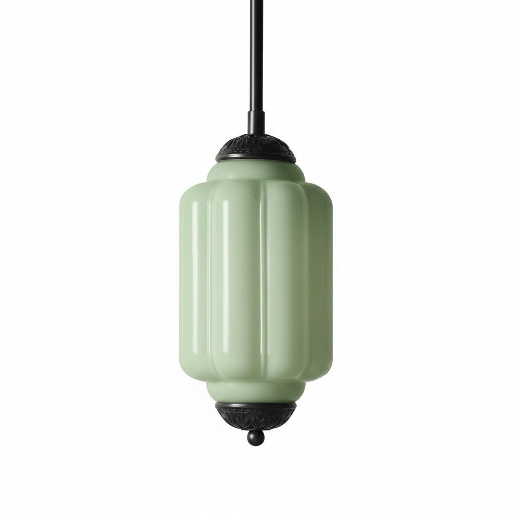 Lámpara colgante Eloise de vidrio lechoso festoneado de inspiración vintage: lámpara de acento moderna para cocina y dormitorio.