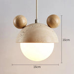 Cargar imagen en el visor de la Galería, Lámpara colgante Micky de travertino