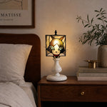Bild in Gallery-Viewer laden, Smoke purple cat lamp on bedroom nightstand
