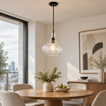 Bild in Gallery-Viewer laden, Vintage Textured Glass Pendant with three metal finishes and coloured glass - New2609-1024505 interior scene