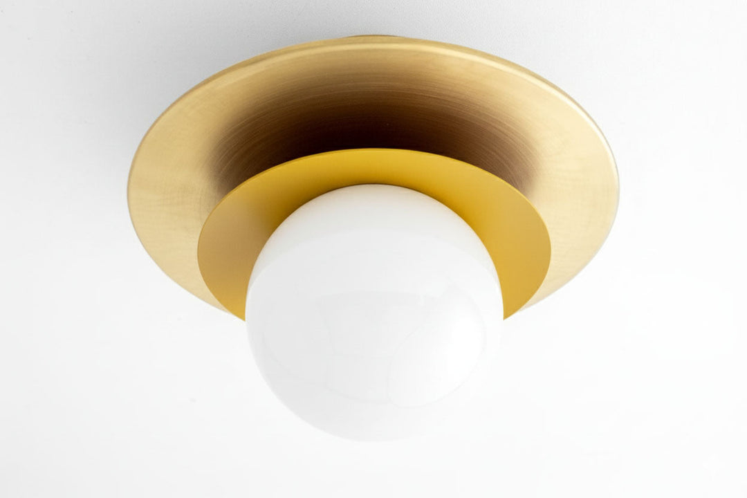 Artivo Modern Layered Globe Ceiling Light with Brass Finish for Living Room, Bedroom and Bathroom