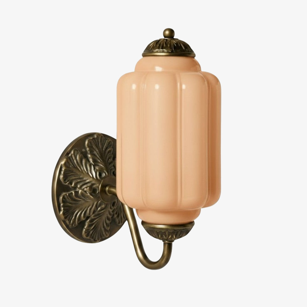 Eloise Vintage Scalloped Milk Glass Wall Sconce - Modern Accent Lighting for Bathroom and Bedroom