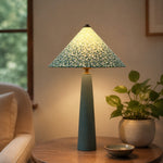 Bild in Gallery-Viewer laden, Floral shade ceramic table lamp styled on a side table