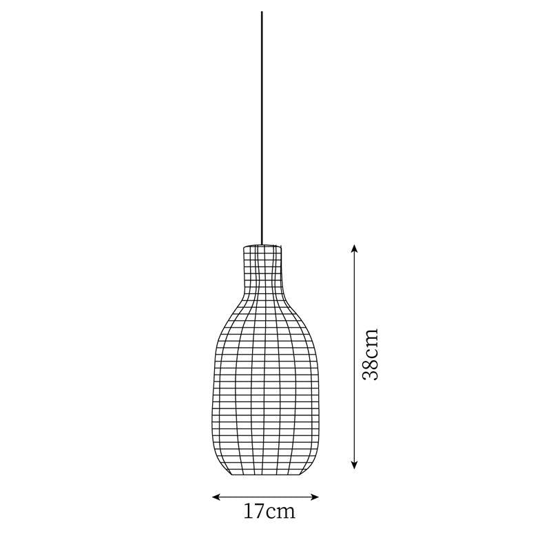 Lampe à suspension vintage en rotin
