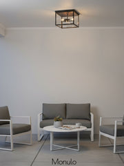 Plafonnier d'extérieur en verre Ferrix – Style industriel pour Porsche