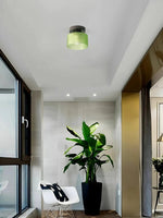 Load image into Gallery viewer, Nordic Morandi Cylinder Glass Ceiling Light – Colorful Fixture For Hallways
