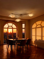 Load image into Gallery viewer, Elorina 3 Arm Rod Ceiling Light - Metal Flush Mount with Glass Shade
