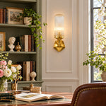 Cargar imagen en el visor de la Galería, Ridged Shade Armed Cup Metal Plate Wall Light