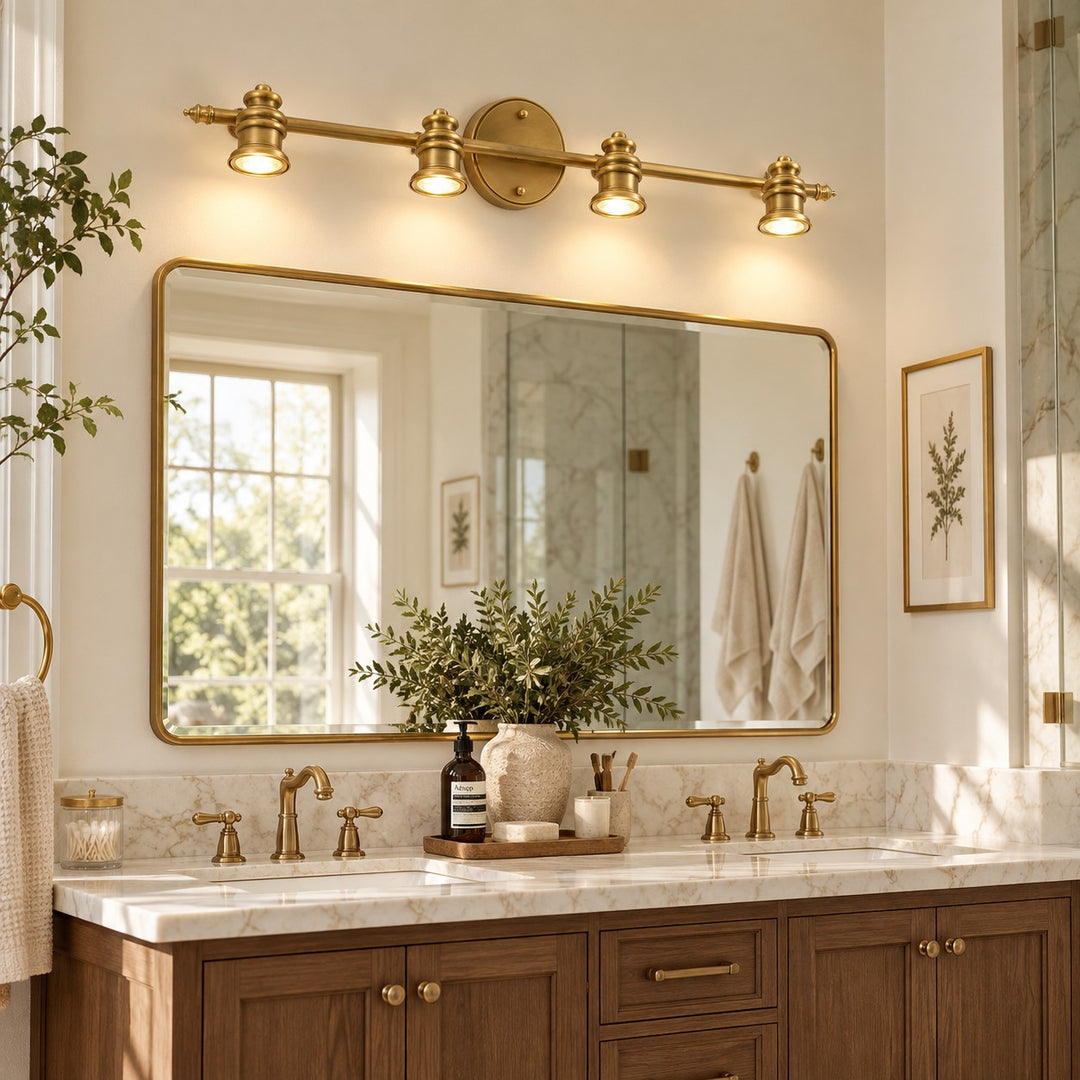 Aurelia Brushed Brass Adjustable Vanity Wall Light