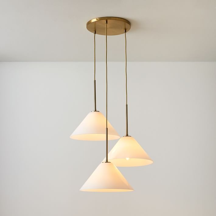 Lustre conique à 3 lumières Conica - Suspension sculpturale en verre de style moderne