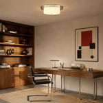 Bild in Gallery-Viewer laden, Low profile Bauhaus ceiling fixture over a modern study room