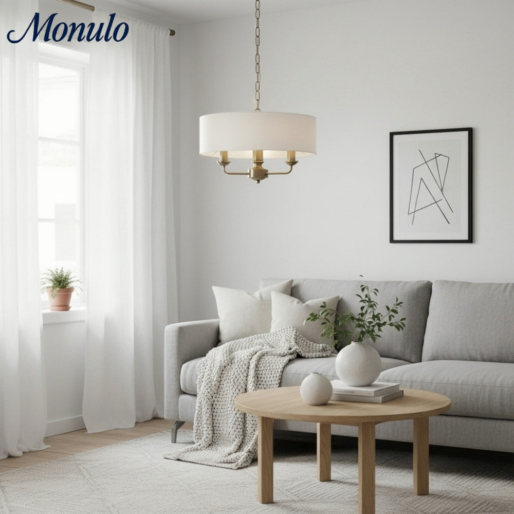 Tela eleganter Mehrarm-Pendelleuchter mit skulpturalen Schirmen für Esszimmer und Wohnbereich